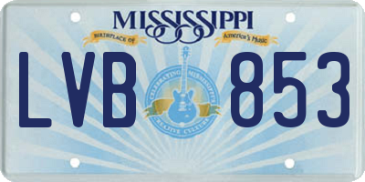 MS license plate LVB853