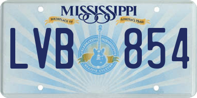 MS license plate LVB854
