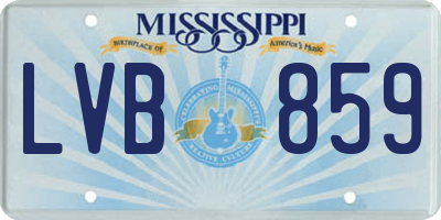 MS license plate LVB859