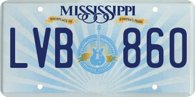 MS license plate LVB860