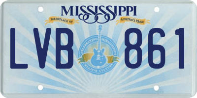 MS license plate LVB861