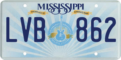 MS license plate LVB862