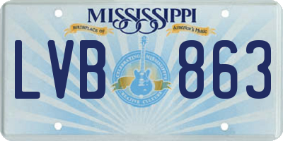 MS license plate LVB863
