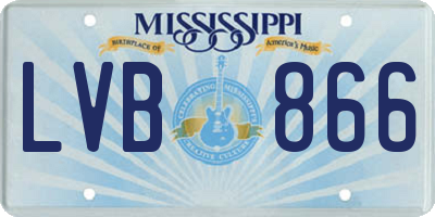 MS license plate LVB866