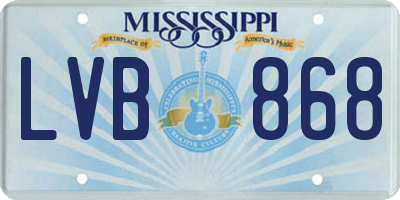 MS license plate LVB868