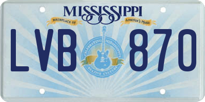 MS license plate LVB870