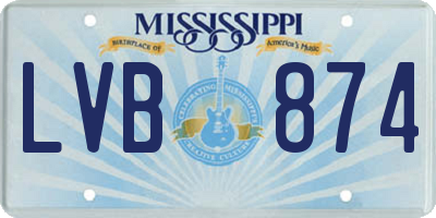 MS license plate LVB874