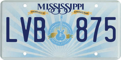 MS license plate LVB875
