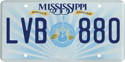 MS license plate LVB880