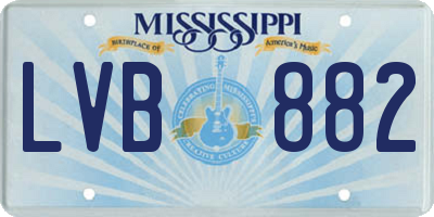 MS license plate LVB882