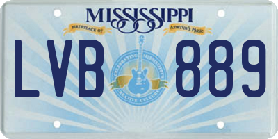 MS license plate LVB889
