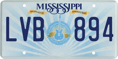 MS license plate LVB894
