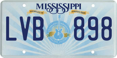 MS license plate LVB898