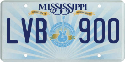 MS license plate LVB900