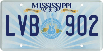MS license plate LVB902