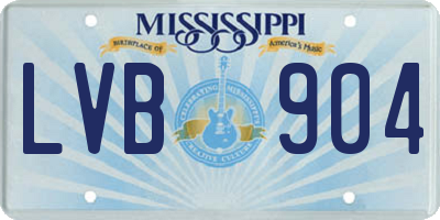 MS license plate LVB904