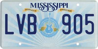 MS license plate LVB905
