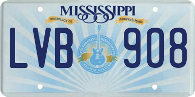 MS license plate LVB908