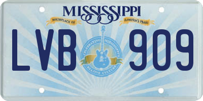MS license plate LVB909