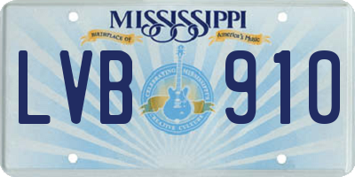 MS license plate LVB910
