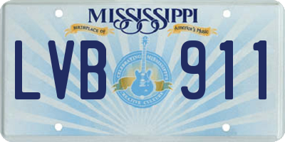 MS license plate LVB911