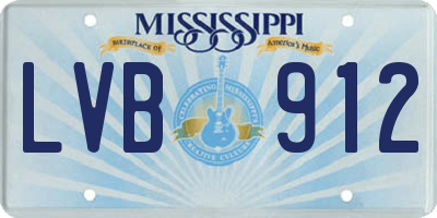 MS license plate LVB912