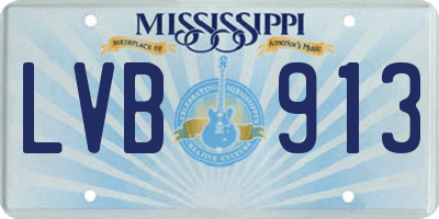 MS license plate LVB913
