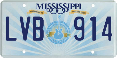 MS license plate LVB914