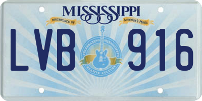 MS license plate LVB916