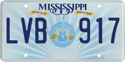 MS license plate LVB917