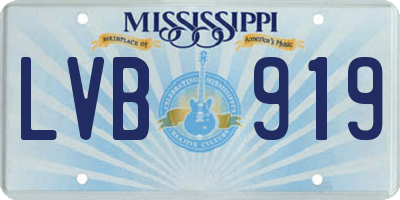 MS license plate LVB919
