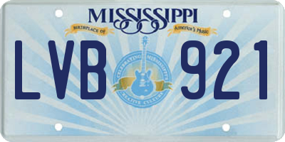 MS license plate LVB921