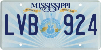 MS license plate LVB924