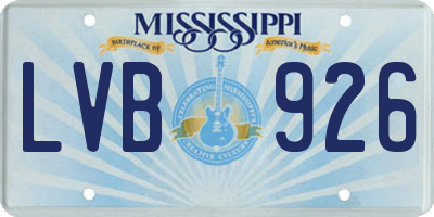 MS license plate LVB926