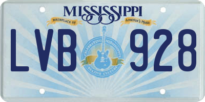 MS license plate LVB928