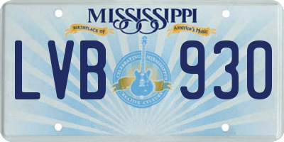 MS license plate LVB930