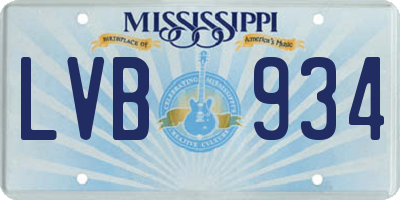 MS license plate LVB934