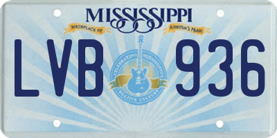 MS license plate LVB936