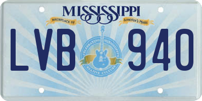 MS license plate LVB940