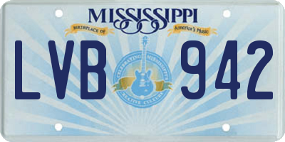 MS license plate LVB942