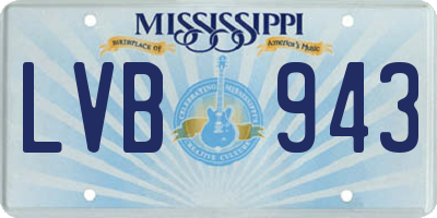 MS license plate LVB943