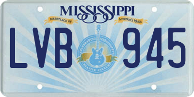 MS license plate LVB945