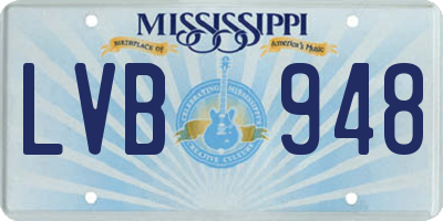 MS license plate LVB948