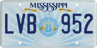 MS license plate LVB952