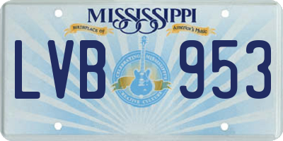 MS license plate LVB953