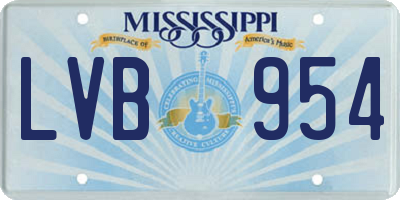 MS license plate LVB954