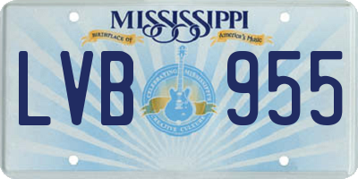 MS license plate LVB955