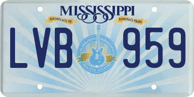 MS license plate LVB959