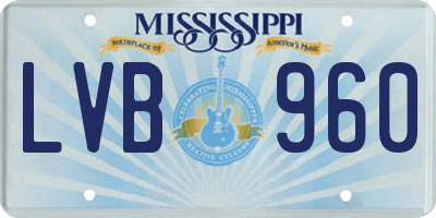 MS license plate LVB960