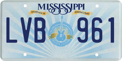 MS license plate LVB961